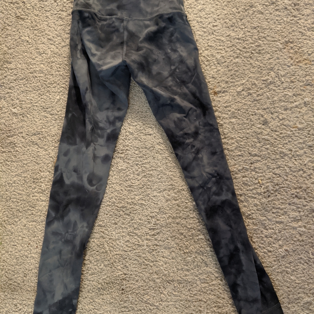 Lululemon Athletica Black Tie-Dye Leggings